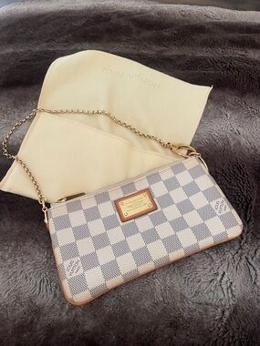 Louis Vuitton Damier Azur Pochette Handbag Mira MM-offers welcome